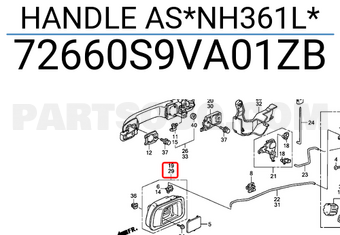 Honda 72660S9VA01ZB HANDLE AS*NH361L*