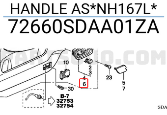 Honda 72660SDAA01ZA HANDLE AS*NH167L*