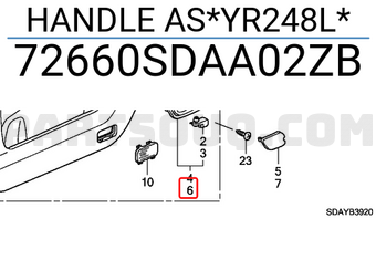 Honda 72660SDAA02ZB HANDLE AS*YR248L*