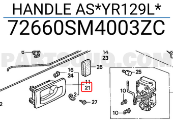 Honda 72660SM4003ZC HANDLE AS*YR129L*