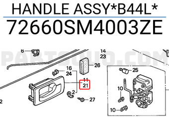 Honda 72660SM4003ZE HANDLE ASSY*B44L*