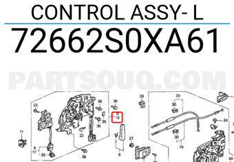 Honda 72662S0XA61 CONTROL ASSY- L