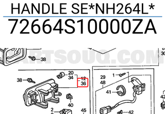 Honda 72664S10000ZA HANDLE SE*NH264L*