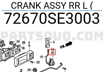 Honda 72670SE3003 CRANK ASSY RR L