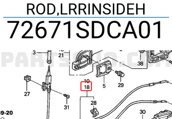 Honda 72671SDCA01 ROD,LRRINSIDEH