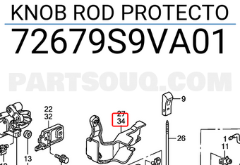 Honda 72679S9VA01 KNOB ROD PROTECTO