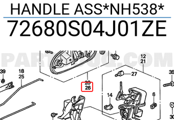 Honda 72680S04J01ZE HANDLE ASS*NH538*