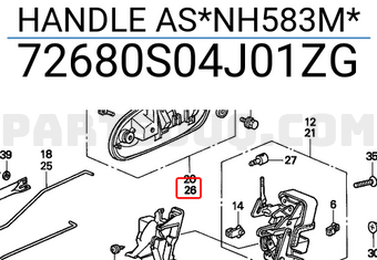 Honda 72680S04J01ZG HANDLE AS*NH583M*