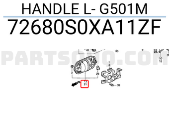 Honda 72680S0XA11ZF HANDLE L- G501M