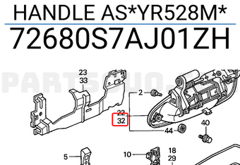 Honda 72680S7AJ01ZH HANDLE AS*YR528M*