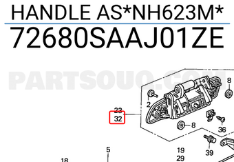 Honda 72680SAAJ01ZE HANDLE AS*NH623M*