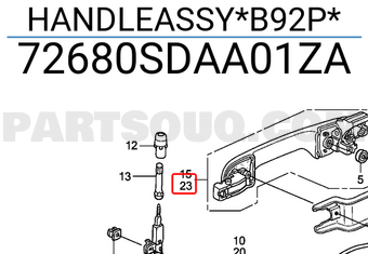 Honda 72680SDAA01ZA HANDLEASSY*B92P*