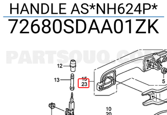 Honda 72680SDAA01ZK HANDLE AS*NH624P*