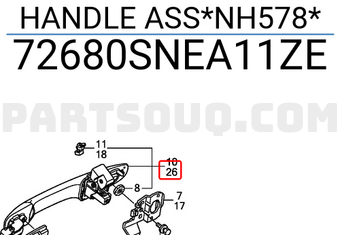 Honda 72680SNEA11ZE HANDLE ASS*NH578*