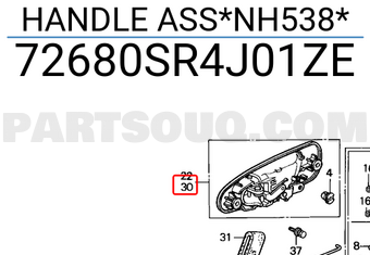 Honda 72680SR4J01ZE HANDLE ASS*NH538*
