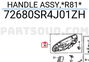 Honda 72680SR4J01ZH HANDLE ASSY,*R81*