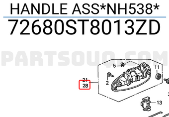 Honda 72680ST8013ZD HANDLE ASS*NH538*