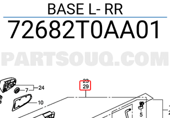 Honda 72682T0AA01 BASE L- RR