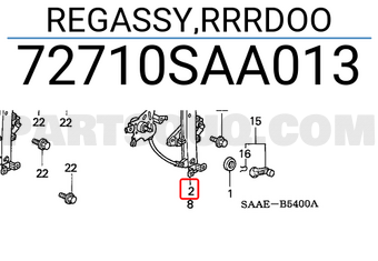 Honda 72710SAA013 REGASSY,RRRDOO