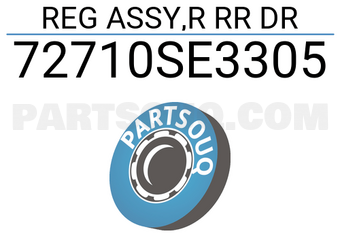 Honda 72710SE3305 REG ASSY,R RR DR