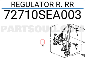 Honda 72710SEA003 REGULATOR R. RR