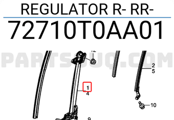 Honda 72710T0AA01 REGULATOR R- RR