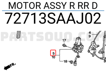 Honda 72713SAAJ02 MOTOR ASSY R RR D