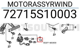 Honda 72715S10003 MOTORASSYRWIND