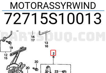 Honda 72715S10013 MOTORASSYRWIND