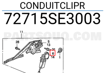 Honda 72715SE3003 CONDUITCLIPR