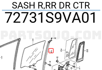 Honda 72731S9VA01 SASH R,RR DR CTR