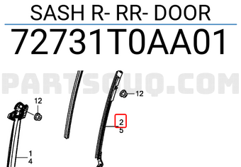 Honda 72731T0AA01 SASH R- RR- DOOR