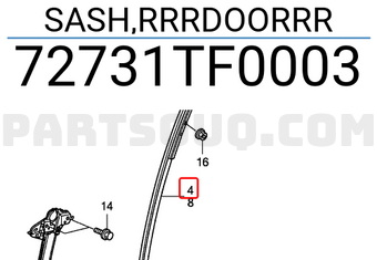 Honda 72731TF0003 SASH,RRRDOORRR
