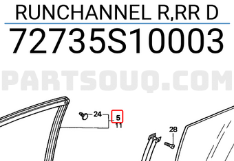 Honda 72735S10003 RUNCHANNEL R,RR D