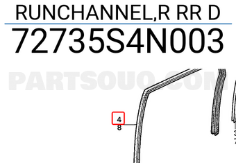 Honda 72735S4N003 RUNCHANNEL,R RR D