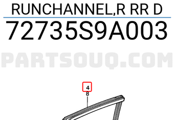 Honda 72735S9A003 RUNCHANNEL,R RR D