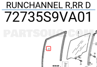 Honda 72735S9VA01 RUNCHANNEL R,RR D