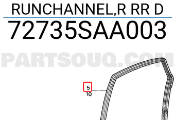 Honda 72735SAA003 RUNCHANNEL,R RR D