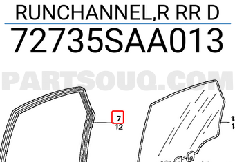 Honda 72735SAA013 RUNCHANNEL,R RR D