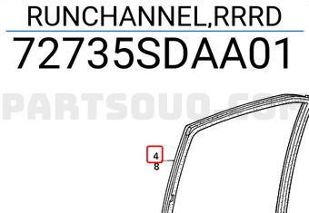 Honda 72735SDAA01 RUNCHANNEL,RRRD