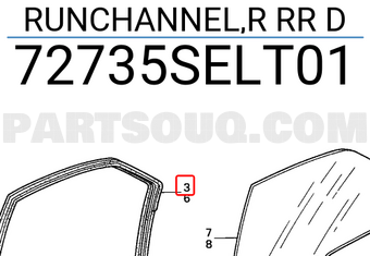 Honda 72735SELT01 RUNCHANNEL,R RR D