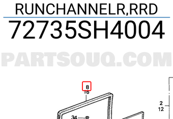 Honda 72735SH4004 RUNCHANNELR,RRD
