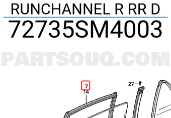 Honda 72735SM4003 RUNCHANNEL R RR D