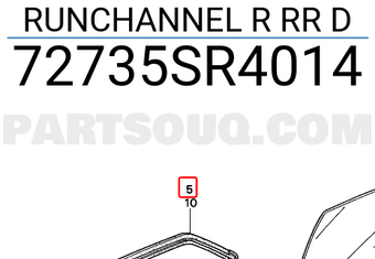 Honda 72735SR4014 RUNCHANNEL R RR D