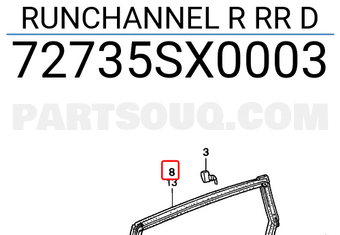 Honda 72735SX0003 RUNCHANNEL R RR D