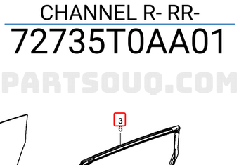 Honda 72735T0AA01 CHANNEL R- RR
