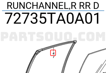 Honda 72735TA0A01 RUNCHANNEL,R RR D