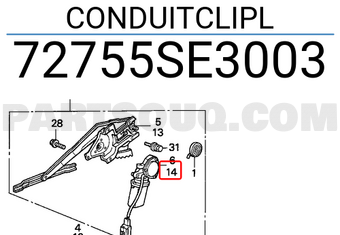 Honda 72755SE3003 CONDUITCLIPL
