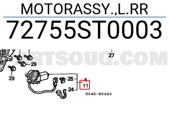 Honda 72755ST0003 MOTORASSY.,L.RR