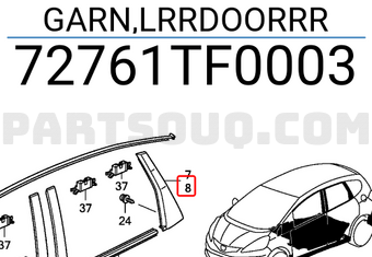 Honda 72761TF0003 GARN,LRRDOORRR